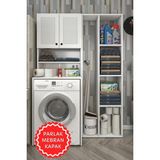 Kenzlife Membran Çamaşır Makinesi Dolabı Hayzumsüpürge Byzbyz Panjur 180*126*55 Mebran Kapak Suntalam Gövde - Beyaz