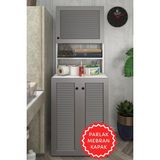 Kenzlife Membran Çamaşır Makinesi Dolabı Kasparov Gribyz Panjur 180*066*55-20 Mebran Kapak Mdf Gövde Banyo Kapaklı Arkalıksız - GRİBYZ