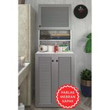 Kenzlife Membran Çamaşır Makinesi Dolabı Kasparov Gribyz Panjur 180*066*55-20 Mebran Kapak Mdf Gövde Banyo Kapaklı Arkalıksız