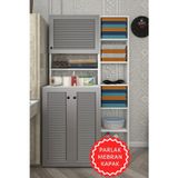 Kenzlife membran çamaşır makinesi dolabı kasparovmaks gribyz panjur 180*096*55-20 mebran kapak MDF gövde banyo kapaklı a