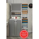 Kenzlife Membran Çamaşır Makinesi Dolabı Kasparovmaks Gribyz Panjur 180*096*55-20 Mebran Kapak Mdf Gövde Banyo Kapaklı Arkalıksız