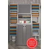 Kenzlife Membran Çamaşır Makinesi Dolabı Kasparovmaksduble Gribyz Panjur 180*126*55-20 Mebran Kapak Mdf Gövde Banyo Kapaklı Arkalıksız - GRİBYZ