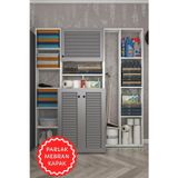 Kenzlife membran çamaşır makinesi dolabı kasparovmega gribyz panjur 180*156*55-20 mebran kapak MDF gövde banyo kapaklı a