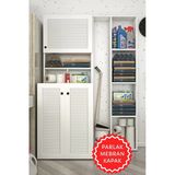 Kenzlife Membran Çamaşır Makinesi Dolabı Kasparovsüpürge Byzbyz Panjur 180*126*55-20 Mebran Kapak Mdf Gövde Banyo Kapaklı Arkalıksız
