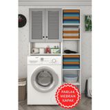 Kenzlife membran çamaşır makinesi dolabı sinemmaks gribyz panjur 180*096*30 mebran kapak suntalam gövde kapaklı arkalıkl