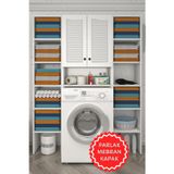 Kenzlife membran çamaşır makinesi dolabı sinemmaksduble byzbyz panjur 180*126*30 mebran kapak MDF gövde kapaklı arkalıkl