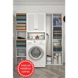 Kenzlife membran çamaşır makinesi dolabı sinemmega byzbyz panjur 180*156*30 mebran kapak MDF gövde kapaklı arkalıklı raf