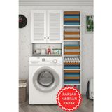 Kenzlife membran çamaşır makinesi dolabı veronikamaks byzbyz panjur 180*096*20 mebran kapak MDF gövde kapaklı arkalıksız