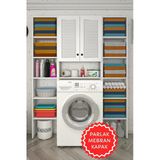Kenzlife Membran Çamaşır Makinesi Dolabı Veronikamaksduble Byzbyz Panjur 180*126*20 Mebran Kapak Suntalam Gövde Arkalıksız Raflı