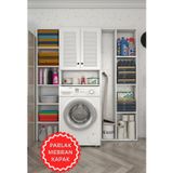 Kenzlife Membran Çamaşır Makinesi Dolabı Veronikamega Byzbyz Panjur 180*156*20 Mebran Kapak Mdf Gövde Arkalıksız Raflı