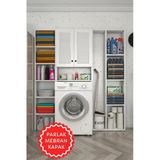 Kenzlife Membran Çamaşır Makinesi Dolabı Veronikamega Byzbyz Panjur 180*156*20 Mebran Kapak Suntalam Gövde Arkalıksız Raflı