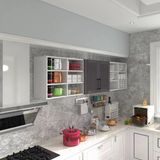 Kenzlife Mercimek 60 Gri Mod 2 60x240x32 Mebran Kapak Suntalam Gövde Hazır Mutfak Dolabı