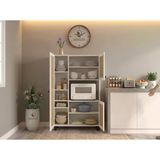Kenzlife Mini Fırın Dolabı Alpkuntsol Mat Beyaz 148*90*30 Jut Kare Kapak Suntalam Gövde