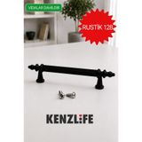 Kenzlife mobilya kulpu boru rustik 128 mm siyah plastik dolap kulbu 01 adet kulp gardırop vida dahildir
