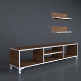 Kenzlife Monako150 Raflı Ceviz TV Ünitesi