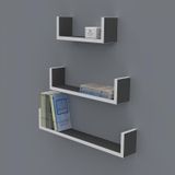 Kenzlife Müjgan 012*060-045-030*20 Gri Duvar Rafı Kitaplık
