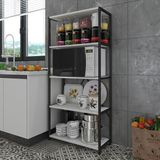 Kenzlife Mutfak Banyo Dolabı ADATEPE150 Byzsyh 150*70*30 5 Raflı Ofis Kiler Kitaplık - Gri