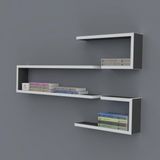 Kenzlife Nevres 060*100*20 Gri Duvar Rafı Kitaplık