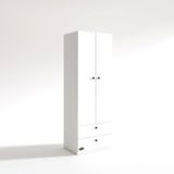 Kenzlife Nilüfer 173x60x42 CM 2 Kapılı Kapaklı 2 Çekmeceli Beyaz Gardırop
