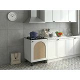Kenzlife Ocak Dolabı Kamuran Mat Beyaz 85*60*56 Hazeran Oval Kapak Mdf Gövde Arkalıksız