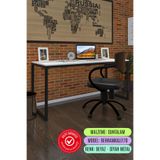 Kenzlife Ofis Bilgisayar Çalışma Masası Behramkale150 Byzsyh 75*150*80 Metal Ayaklı Masa