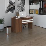 Kenzlife Ofis Masası Kamikaze Cvz Sağ 75*110*60 Raflı Dolap Şeritli Bilgisayar Çalışma Masası - Ceviz - ebat