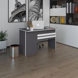 Kenzlife ofis masası kamikaze gri sağ 75*130*80 raflı dolap şeritli bilgisayar çalışma masası