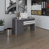 Kenzlife ofis masası kamikaze gri sağ 75*140*80 raflı dolap şeritli bilgisayar çalışma masası