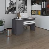 Kenzlife ofis masası kamikaze gri sağ 75*150*60 raflı dolap şeritli bilgisayar çalışma masası