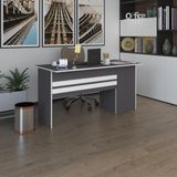 Kenzlife ofis masası kamikaze gri sol 75*120*60 raflı dolap şeritli bilgisayar çalışma masası