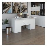 Kenzlife Ofis Masasi Kuma Kengo Byz 75*160*80 Rafli Dolap Ciftli Eskenar Bilgisayar Calisma Masasi