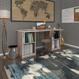 Kenzlife Ofis Masasi Masi Oka Crd 75*150*80 Rafli Dolap Ciftli Bilgisayar Calisma Masasi