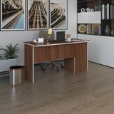 Kenzlife Ofis Masası Miyamoto Cvz Sol 75*110*80 Raflı Dolap Bilgisayar Çalışma Masası - Ceviz - ebat