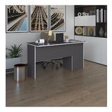 Kenzlife ofis masası miyamoto gri sol 75*140*60 raflı dolap bilgisayar çalışma masası