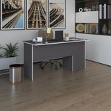 Kenzlife ofis masası miyamoto gri sol 75*170*60 kilitli kapaklı dolap bilgisayar çalışma masası