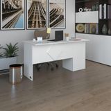 Kenzlife Ofis Masasi Yoko Ono Byz Sol 75*120*60 Rafli Dolap Eskenar Bilgisayar Calisma Masasi