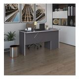 Kenzlife Ofis Masasi Yoko Ono Gri Sol 75*150*80 Rafli Dolap Eskenar Bilgisayar Calisma Masasi