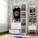 Kenzlife Ökkeş 175x90x40 Beyaz 3 Çekmeceli Gardrop