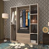 Kenzlife Orhan 175X120X40 CM Crd 2 Çekmeceli Kahverengi Gardrop