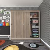 Kenzlife Papatya Sürgülü Kapaklı 180 CM Kahverengi Gardrop