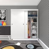 Kenzlife Papatya Sürgülü Kapaklı Beyaz 160 CM Gardrop
