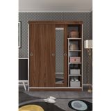 Kenzlife Papatya Sürgülü Kapaklı Ceviz 140 CM Gardrop