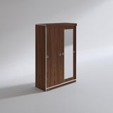Kenzlife Papatya Sürgülü Kapaklı Ceviz Aynalı 120 cm Gardrop