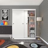 Kenzlife Papatya Sürgülü Kapaklı Kapılı 140 CM Beyaz Gardrop