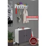 Kenzlife Portmanto Ayakkabılık Ve Askılık Edik4 Gribyz 68*080*32 Onaltı Çift Ayakkabı Kapasitesi