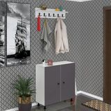 Kenzlife Portmanto Ayakkabılık Ve Askılık Edik5 Gribyz 83*080*32 Yirmi Çift Ayakkabı Kapasitesi