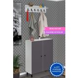 Kenzlife Portmanto Ayakkabılık Ve Askılık Edik6 Gribyz 98*080*32 Yirmidört Çift Ayakkabı Kapasitesi