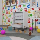 Kenzlife Sepetli Mutfak Dolabi Ruberu Byz 062X45x30 Banyo Oyuncak Camasir Beyaz 4 Lu Sepet