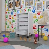 Kenzlife Sepetli Mutfak Dolabi Ruberu Byz 074X45x30 Banyo Oyuncak Camasir Beyaz 5 Li Sepet