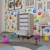 Kenzlife Sepetli Mutfak Dolabi Ruberu Crd 074X45x30 Banyo Oyuncak Camasir Beyaz 5 Li Sepet